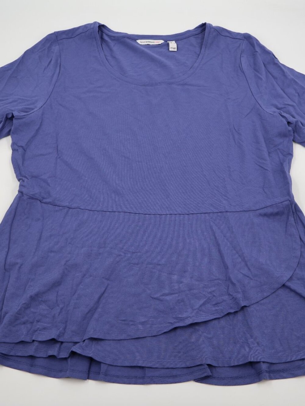 Soft Surroundings Perfect Layers Top Womens 1X Purple Iris Split Back Tunic NEW